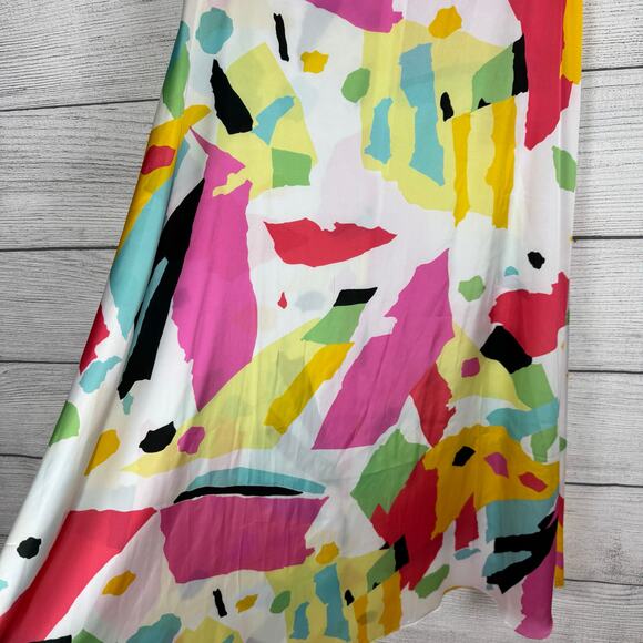 Roses Are Red Women's Colorful Satin Printed Lightweight Midi Skirt Size Large - Picture 11 of 11